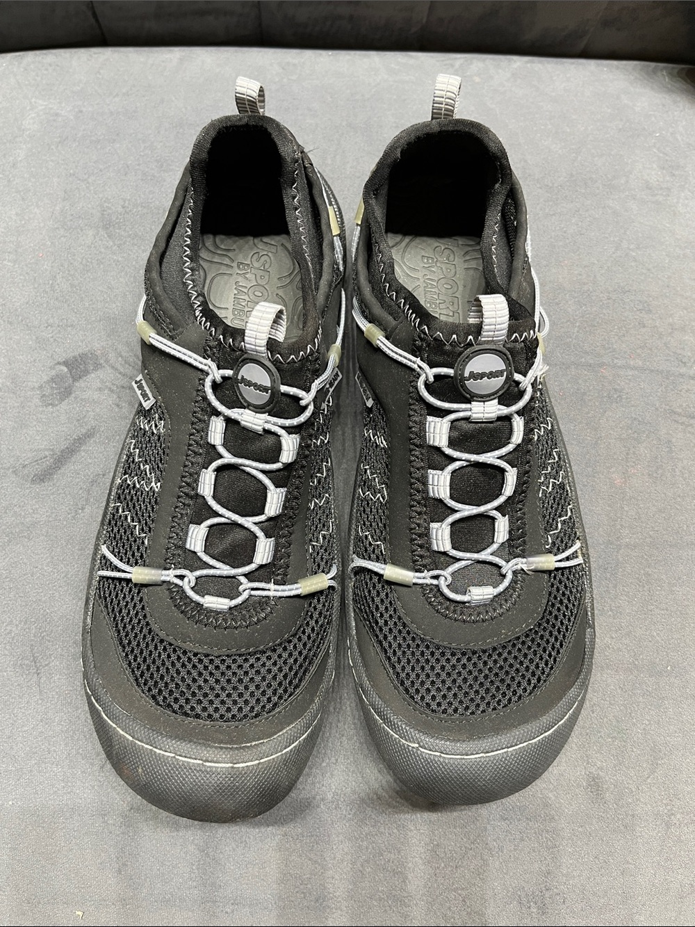 JSport by Jambu Black Athletic Lace-Up Slip-On Sneakers